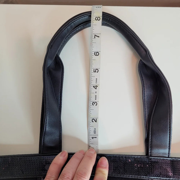 Victoria's Secret Sparkle Large Black Weekender Zippered Tote Bag - Picture 10 of 12